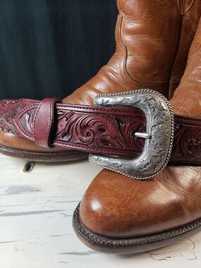 Nocona Cowboy Belt style A 542 in Burgundy or Deep Mahogany - size 36
